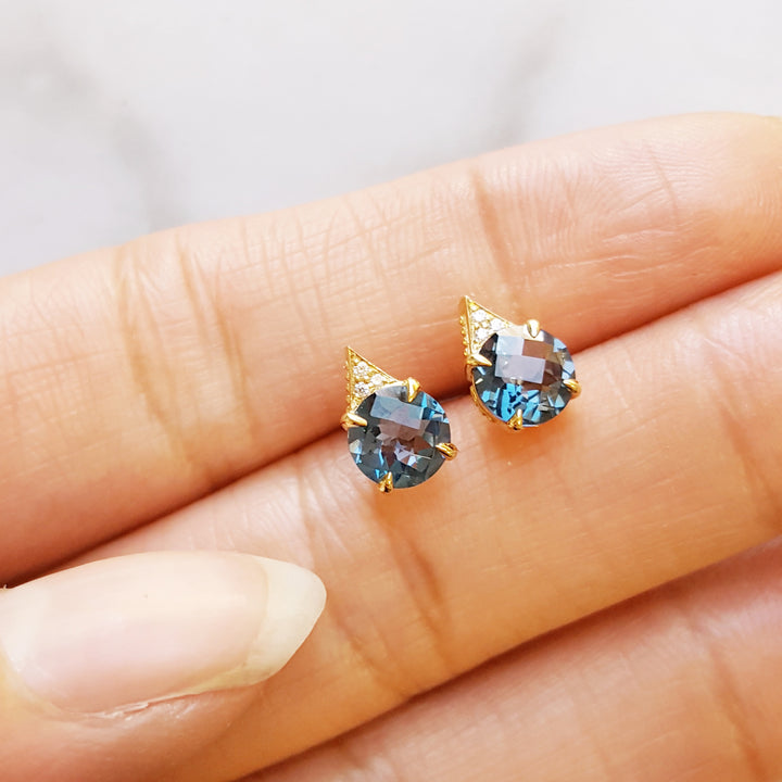 London Blue Topaz Stud Earrings