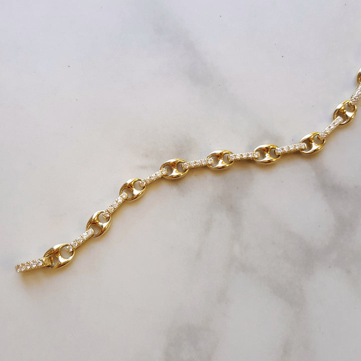 Anchor Link Diamond Bracelet