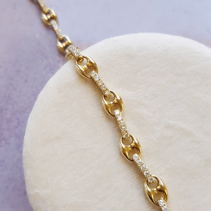 Anchor Link Diamond Bracelet