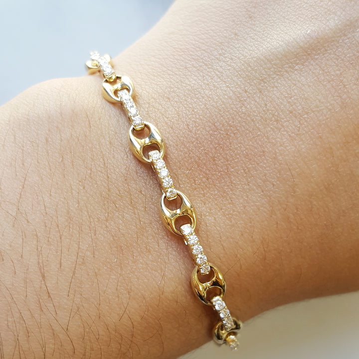 Anchor Link Diamond Bracelet