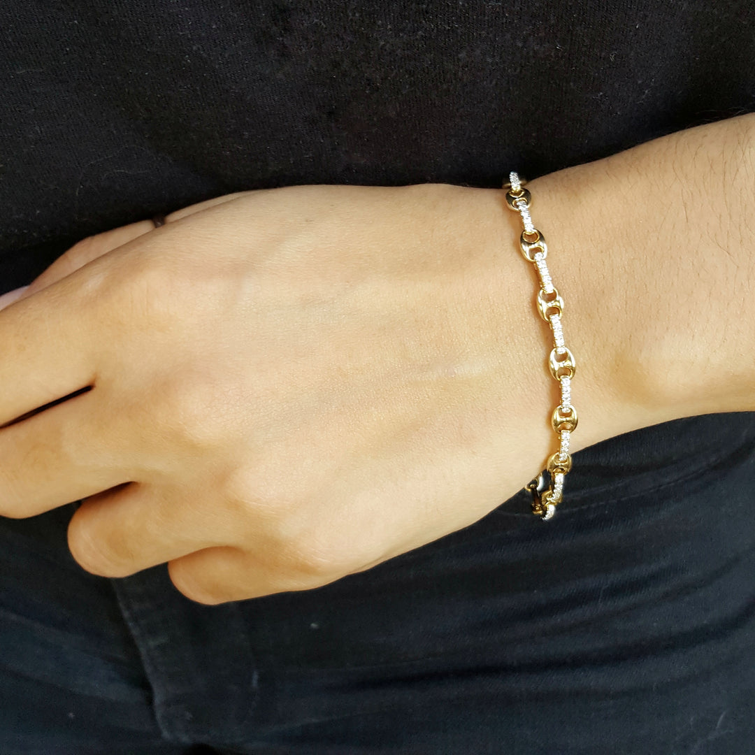 Anchor Link Diamond Bracelet