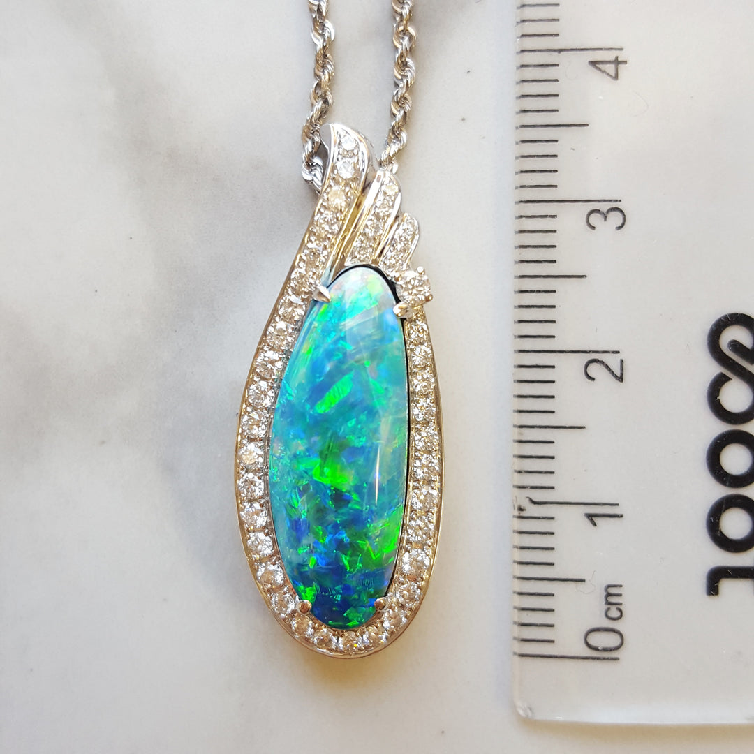 Custom Lightning Ridge Opal Pendant