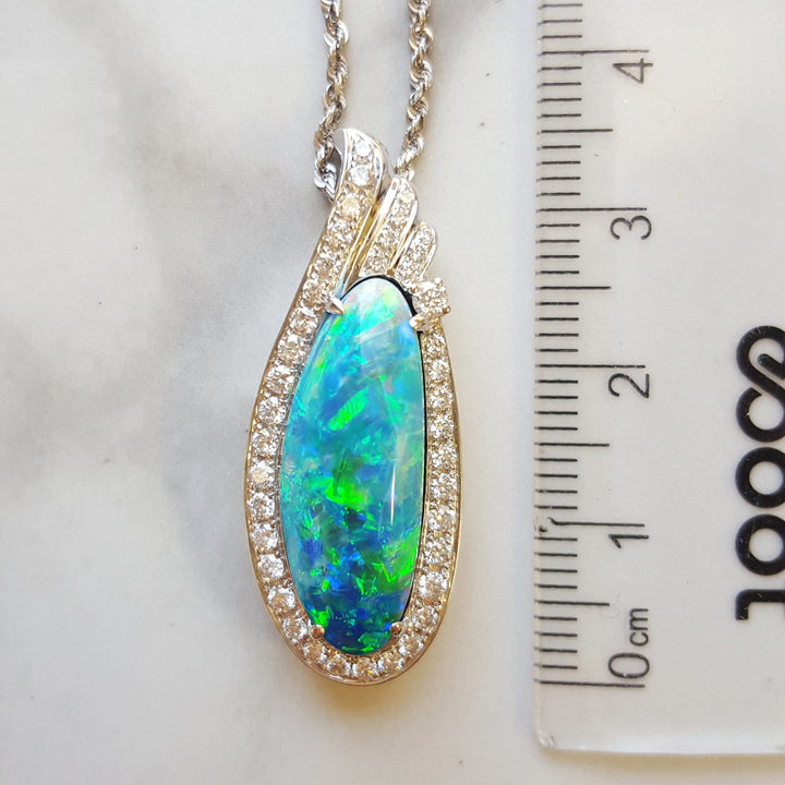 Custom Lightning Ridge Opal Pendant