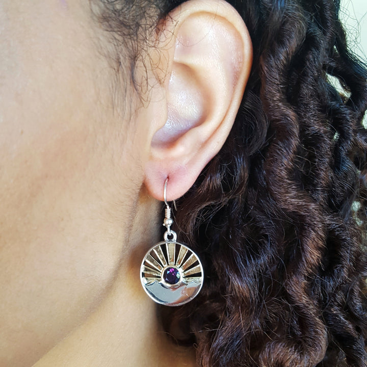 Arizona Amethyst Sunrise Dangle Earrings