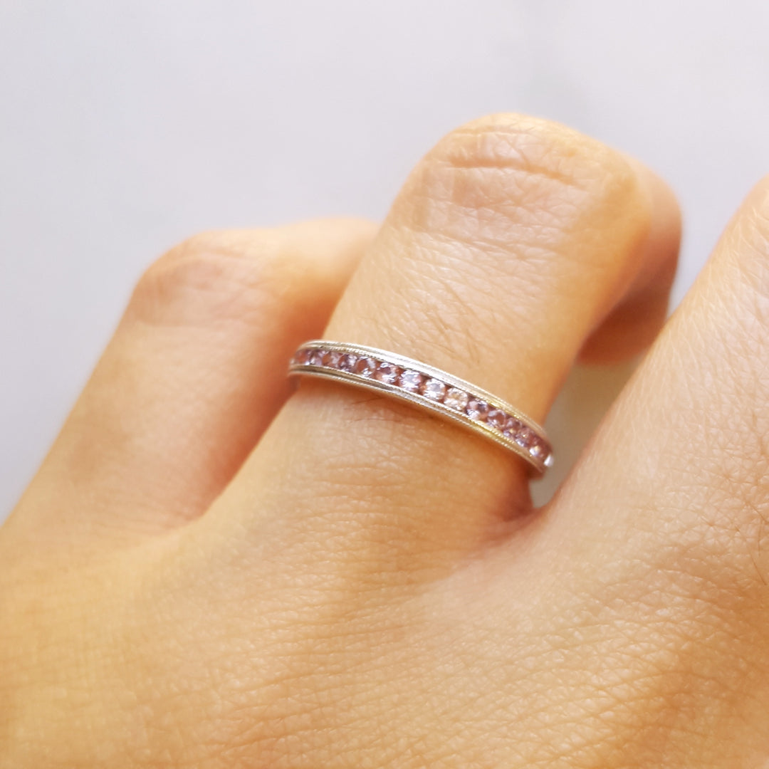 Alexandrite Channel Set Stackable Ring