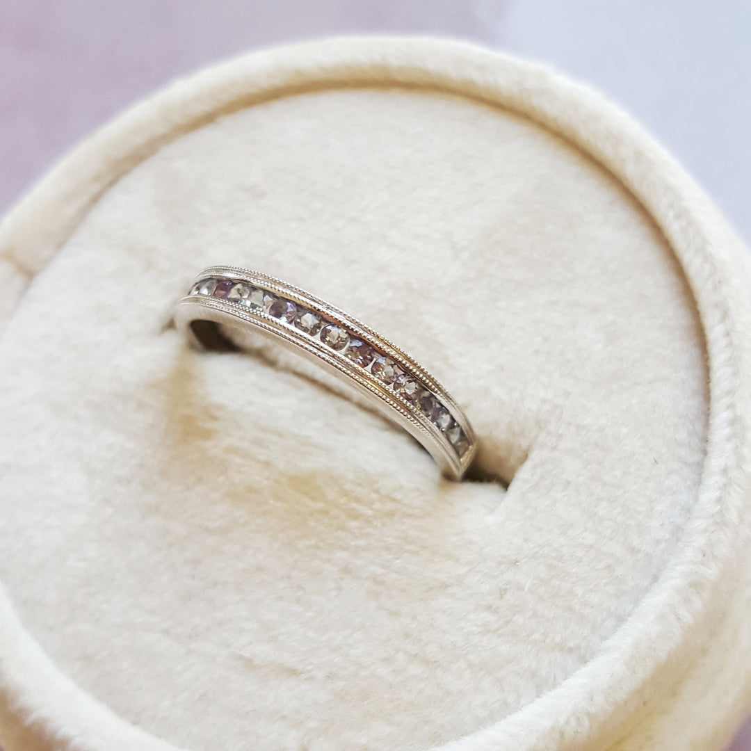 Amethyst Channel Set Stackable Ring