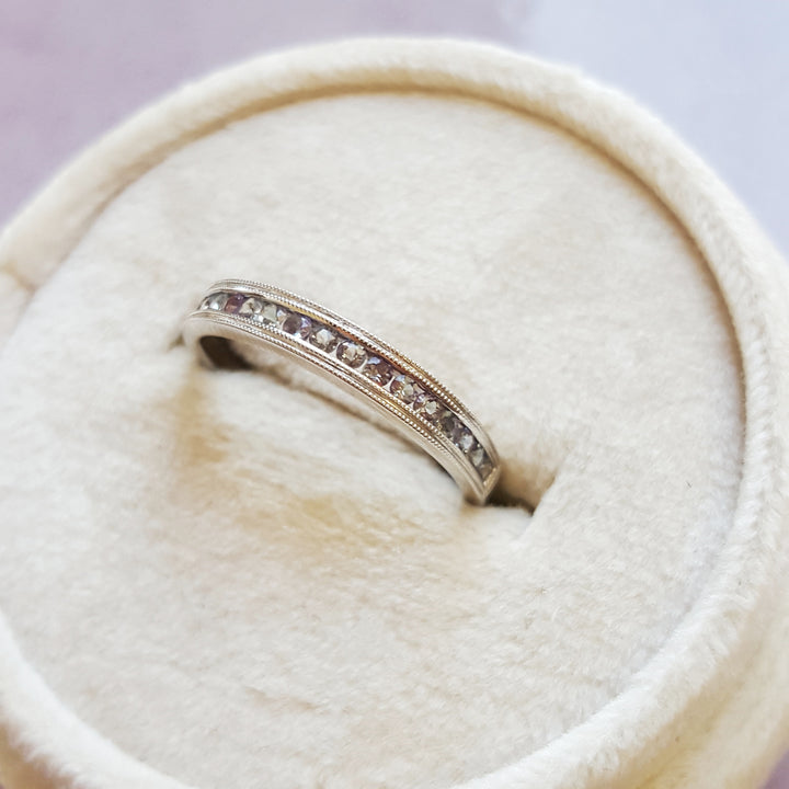 Amethyst Channel Set Stackable Ring