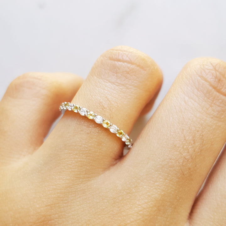 Peridot and Diamond Stackable Band