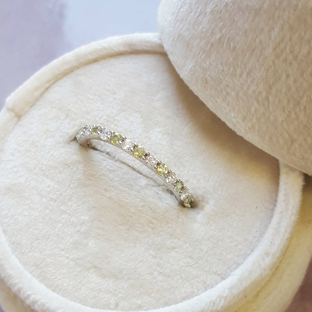 Peridot and Diamond Stackable Band