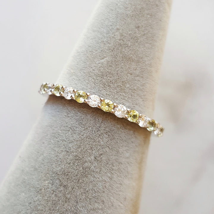 Peridot and Diamond Stackable Band