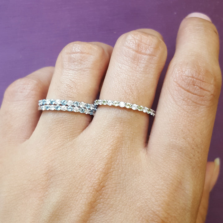 Peridot and Diamond Stackable Band