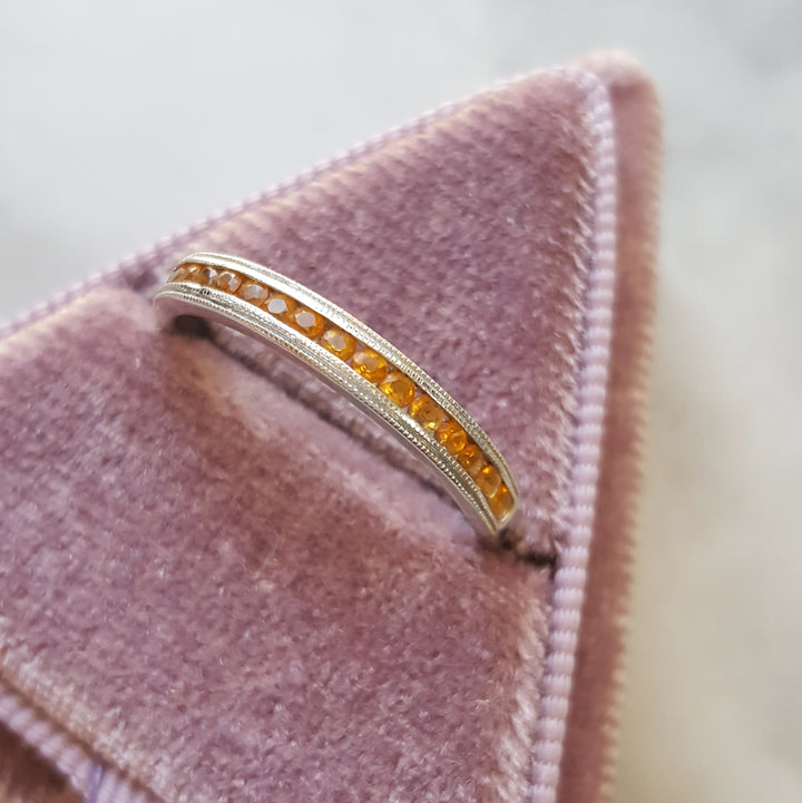 Citrine Channel Set Stackable Ring