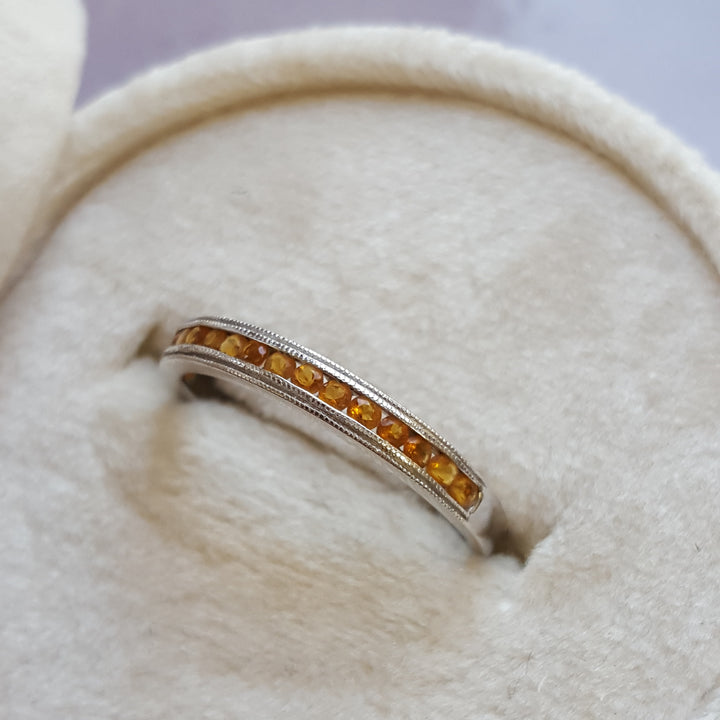 Citrine Channel Set Stackable Ring