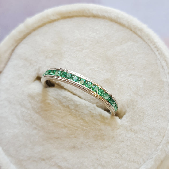 Emerald Channel set Stackable Band