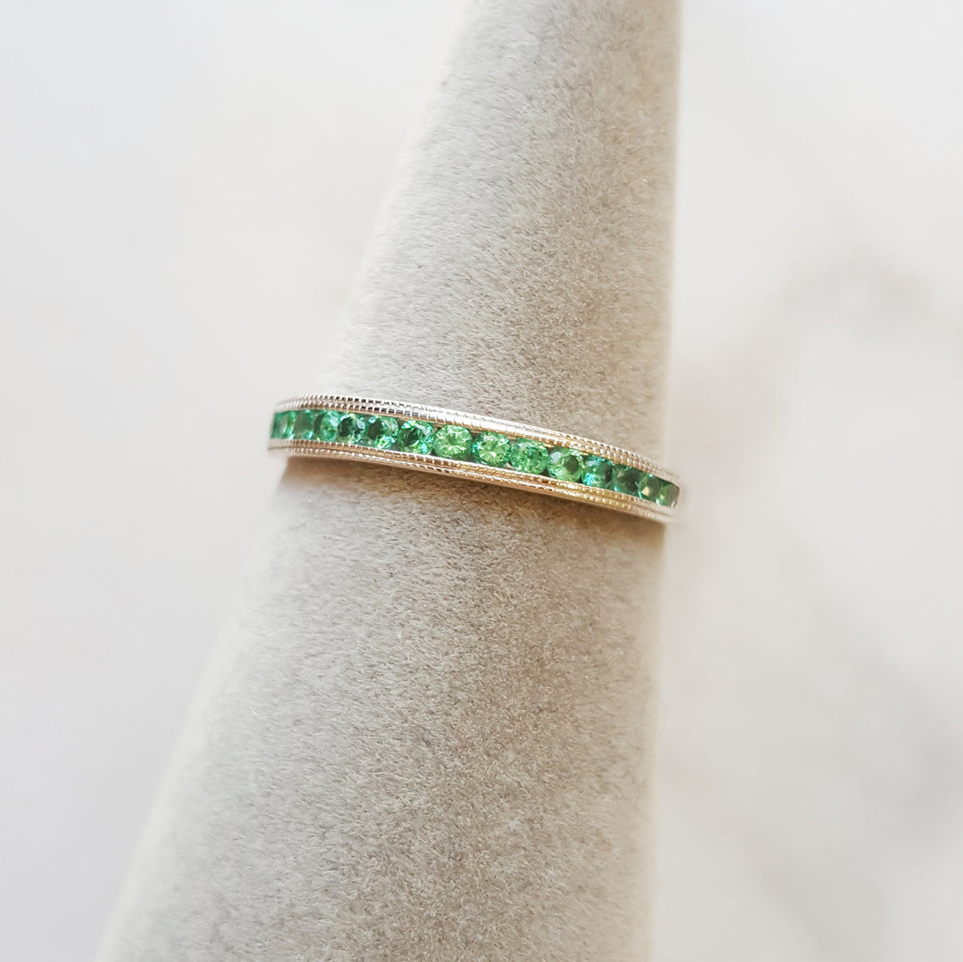 Emerald Channel set Stackable Band
