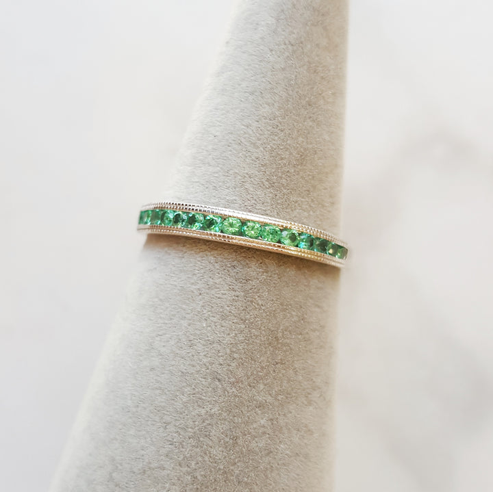 Emerald Channel set Stackable Band