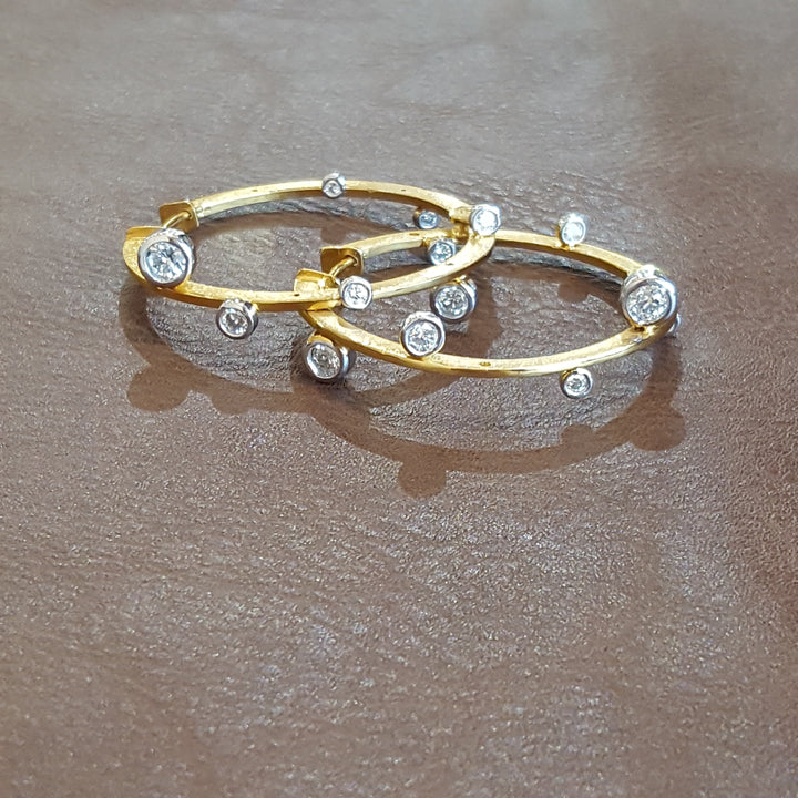 Luxury by Rene Hernandez Steampunk Diamond Bubble Hoops