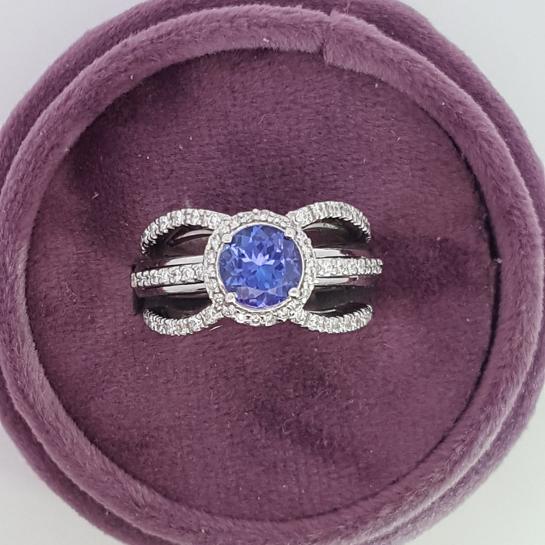 Luxury by Rene Hernandez Triple Row Statement Sapphire Ring
