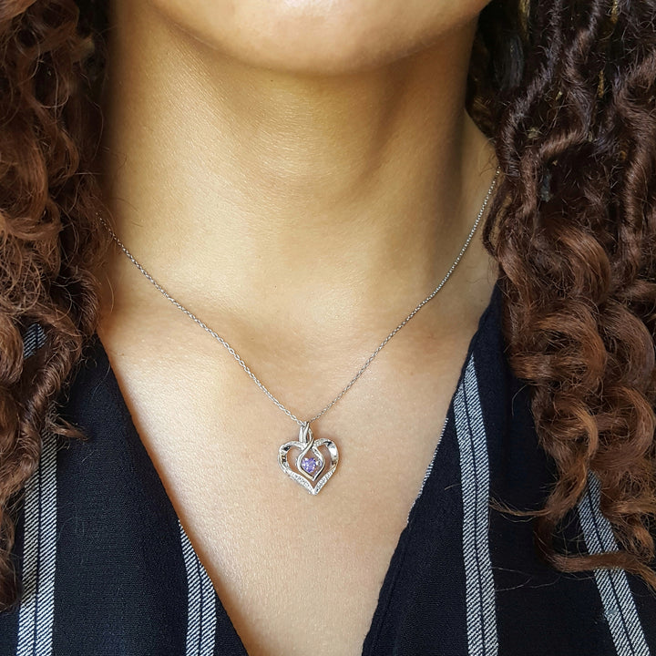 Sterling Silver Sapphire Heart Pendant