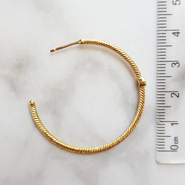 10K Yellow Gold Diamond Bezel Hoops