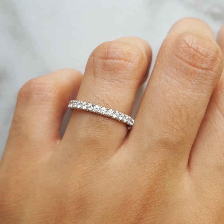 14K White Gold Diamond Band