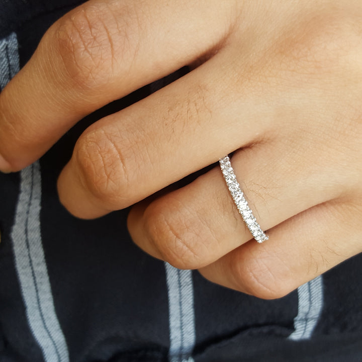 14K White Gold Diamond Band