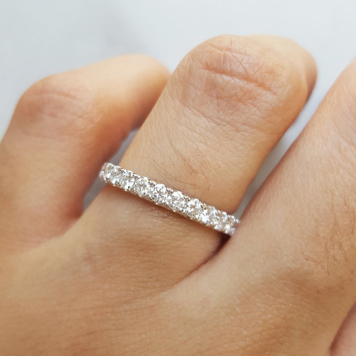 14K White Gold Diamond Band