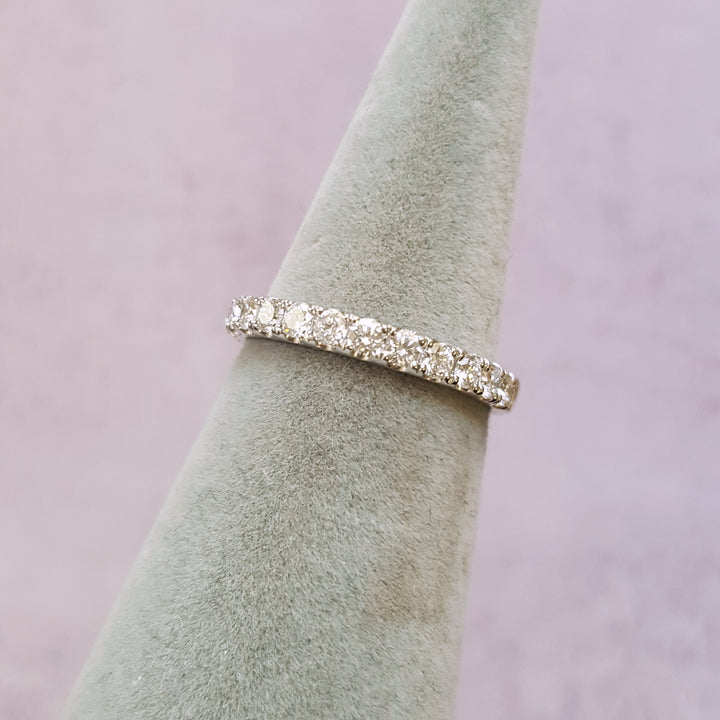 14K White Gold Diamond Band