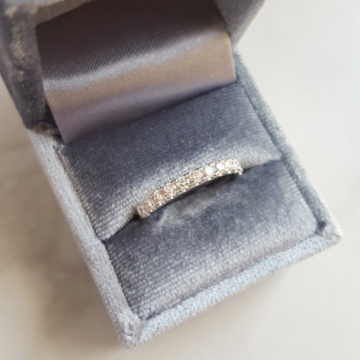 14K White Gold Diamond Band