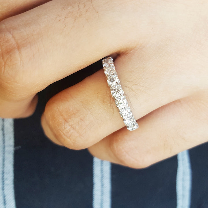 14K White Gold Diamond Anniversary Band