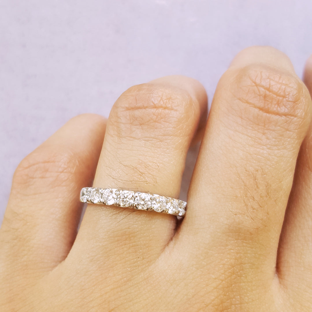 14K White Gold Diamond Anniversary Band