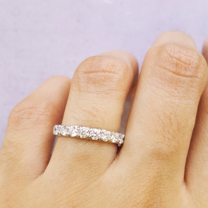 14K White Gold Diamond Anniversary Band
