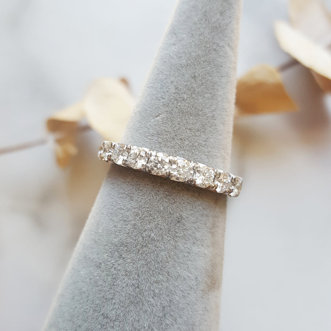 14K White Gold Diamond Anniversary Band