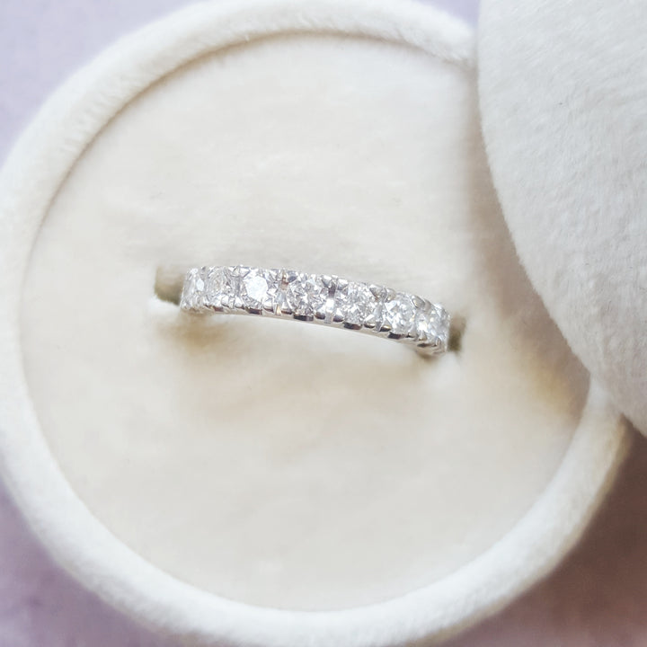 14K White Gold Diamond Band