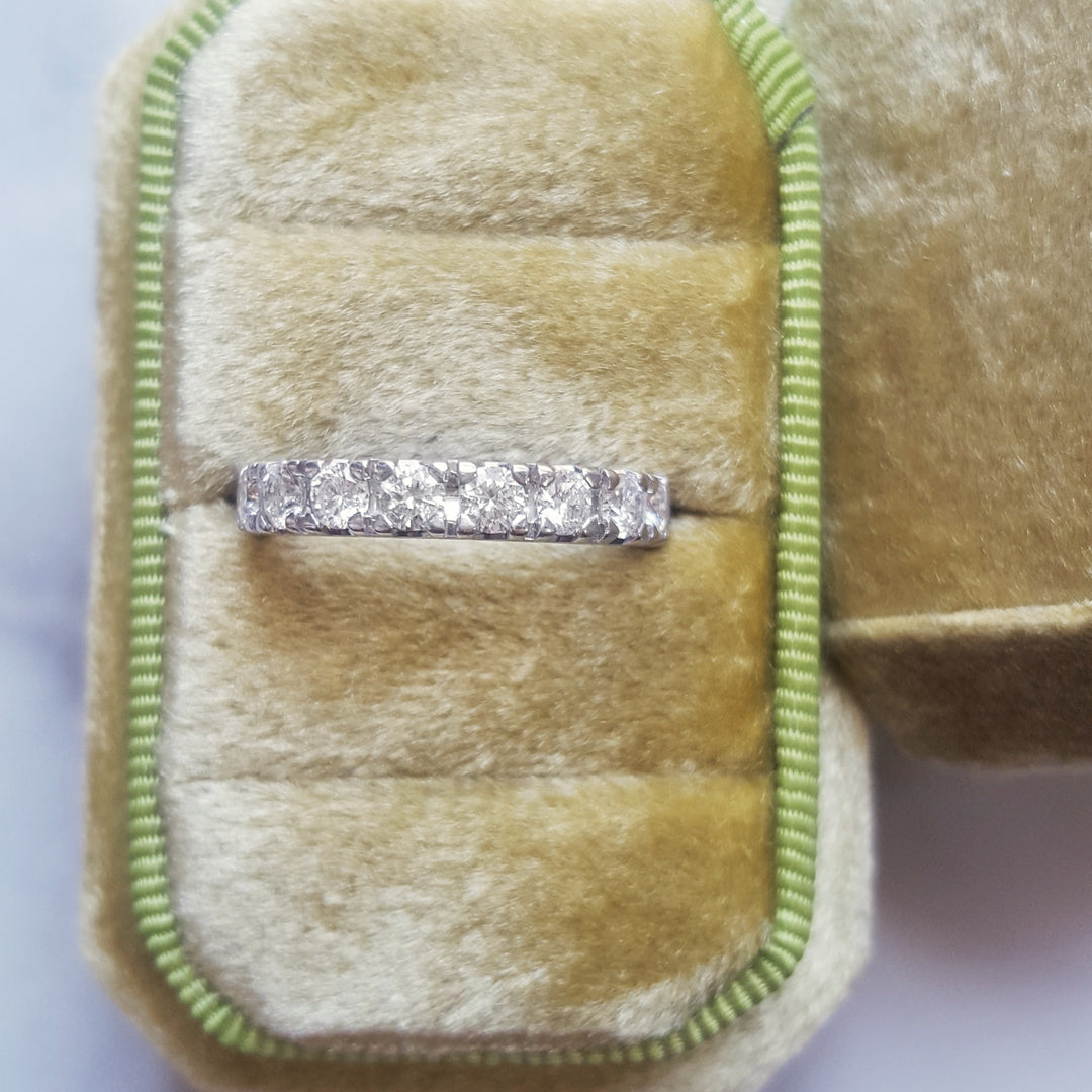 14K White Gold Diamond Band