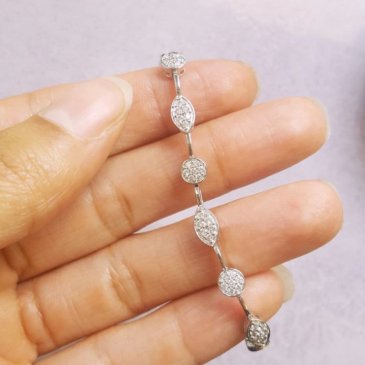 10K White Gold Multi-Shape Diamond Bracelet