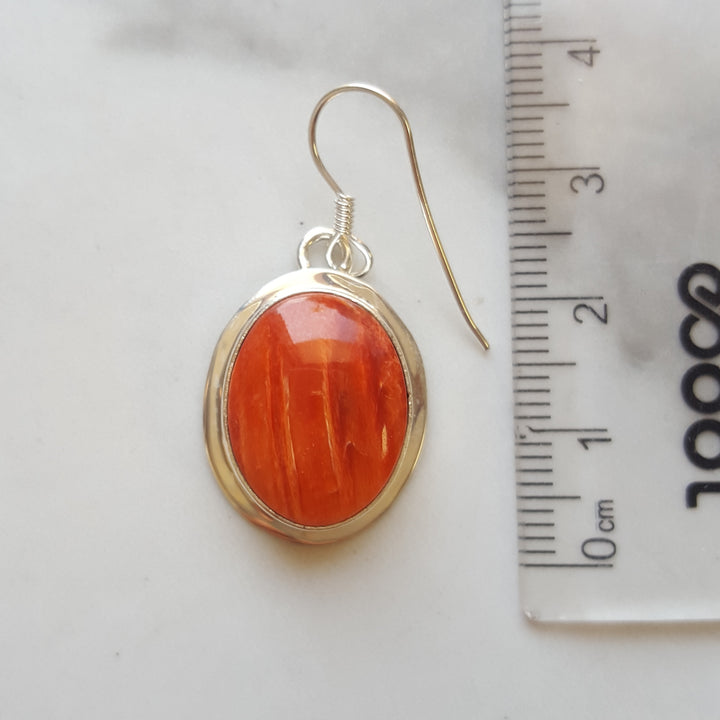 Orange Spiny Oyster Sterling Silver Set