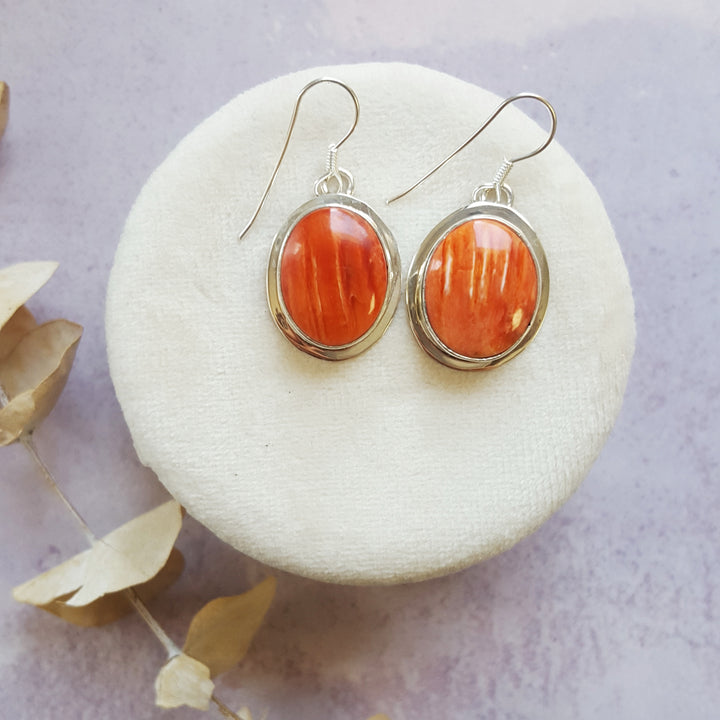 Orange Spiny Oyster Sterling Silver Set