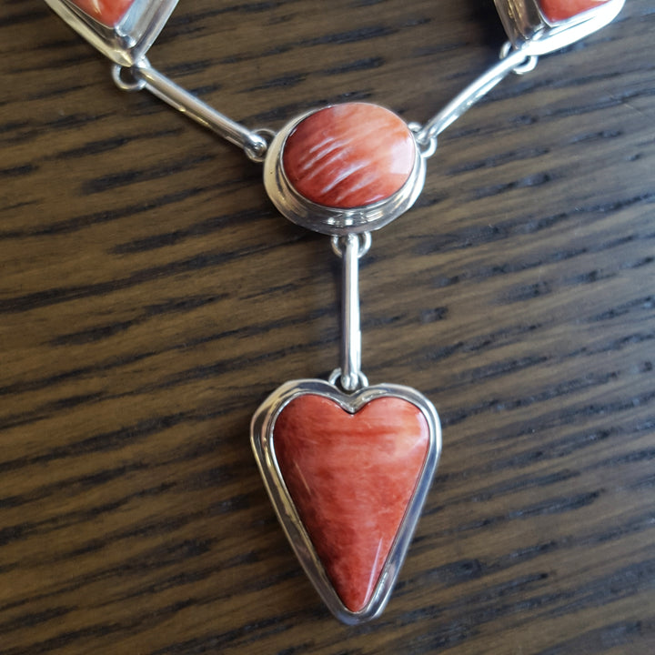 Orange Spiny Oyster Sterling Silver Set