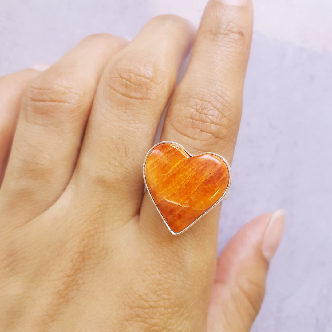 Orange Spiny Oyster Sterling Silver Set