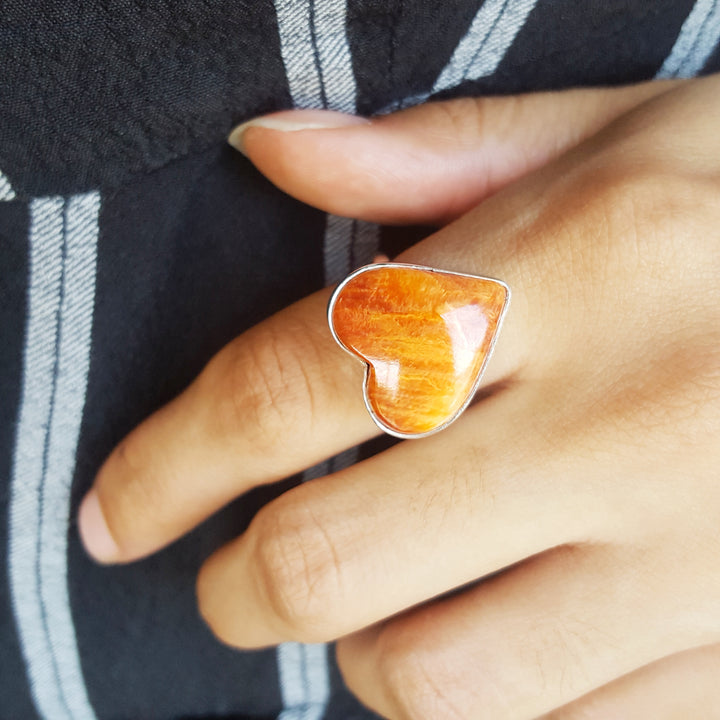Orange Spiny Oyster Sterling Silver Set