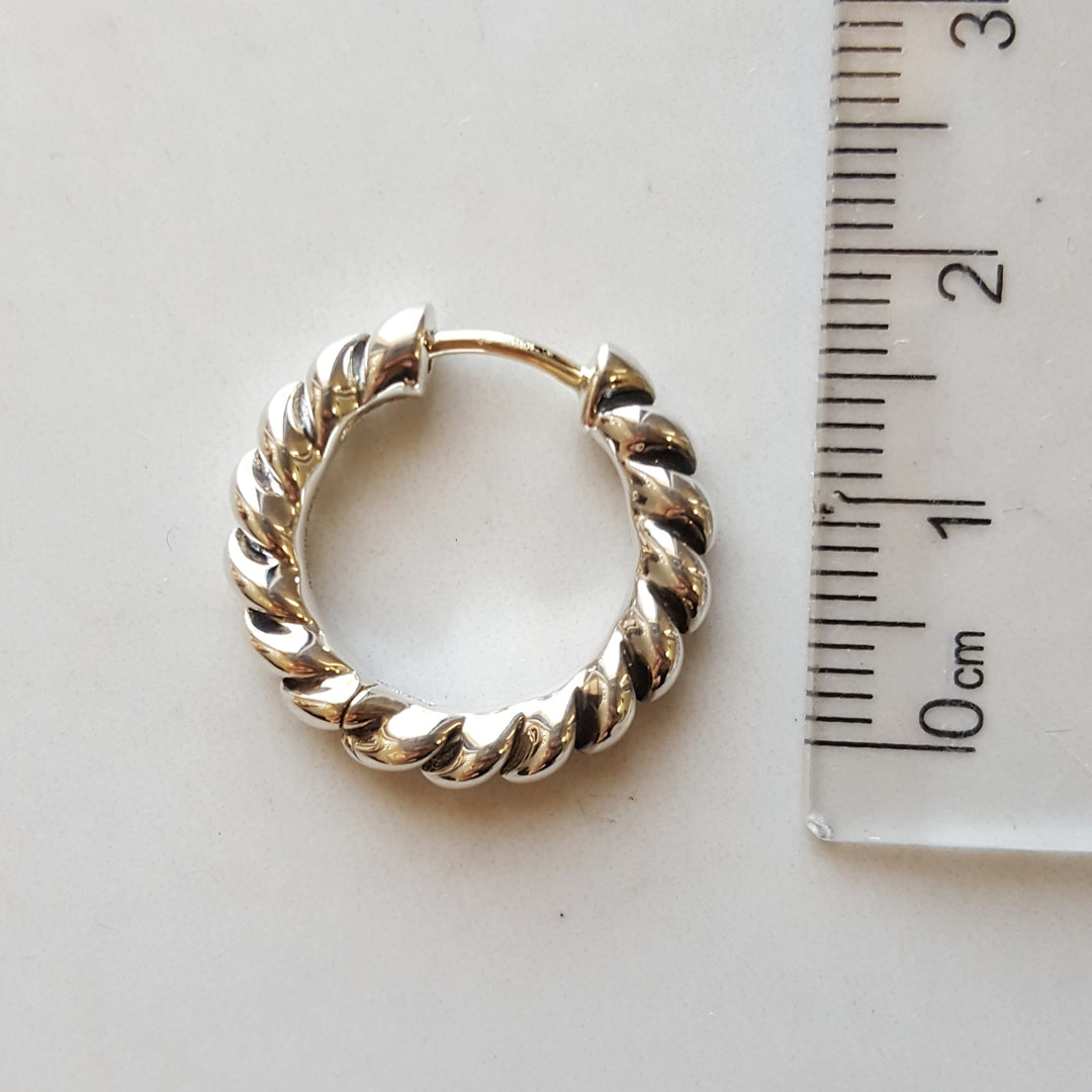 Sterling Silver Rope Hoop Earrings