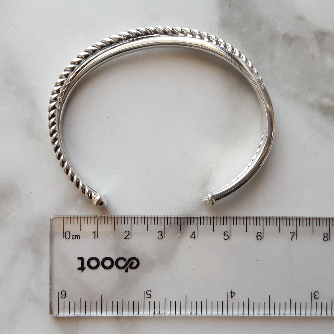 Sterling Silver Rope Cuff Bracelet
