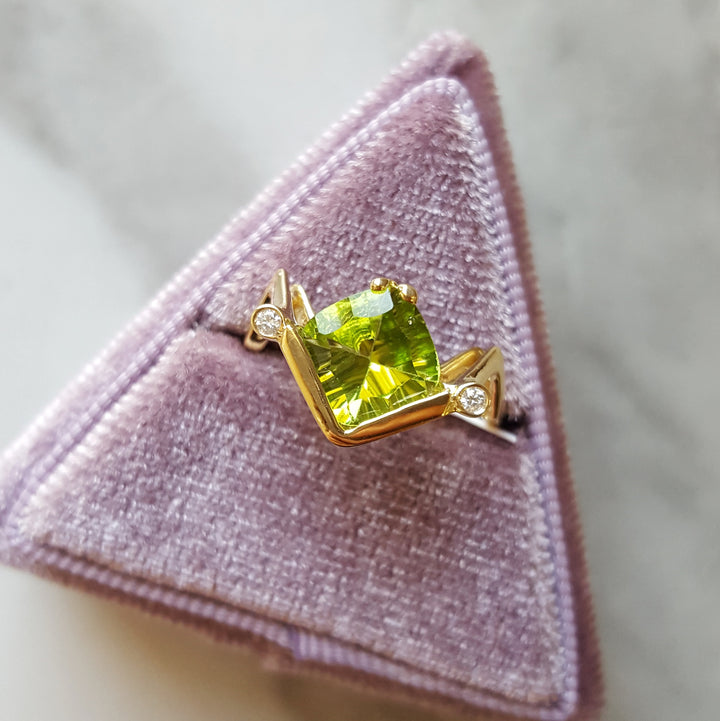 Geometric Arizona Peridot Ring