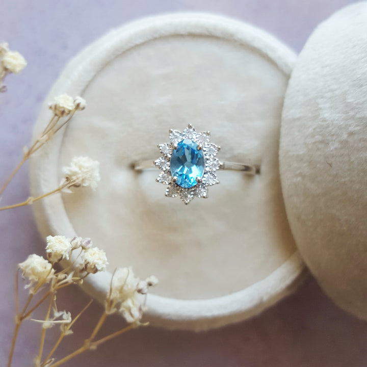 Blue Topaz Sterling Silver Ring
