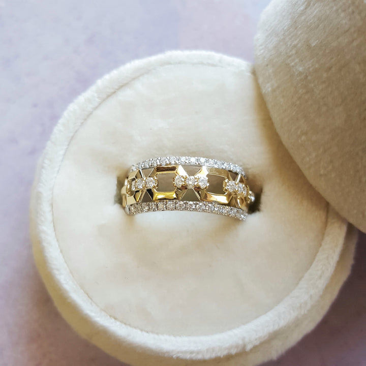 Two Done Negative Space Diamond Band