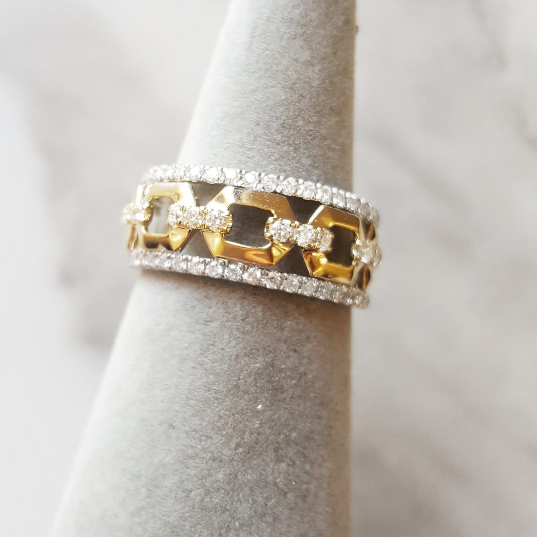 Two Done Negative Space Diamond Band