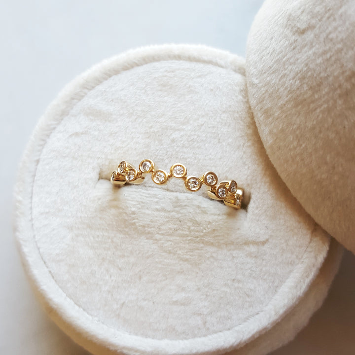 14K Yellow Gold Bubble Bezel Ring