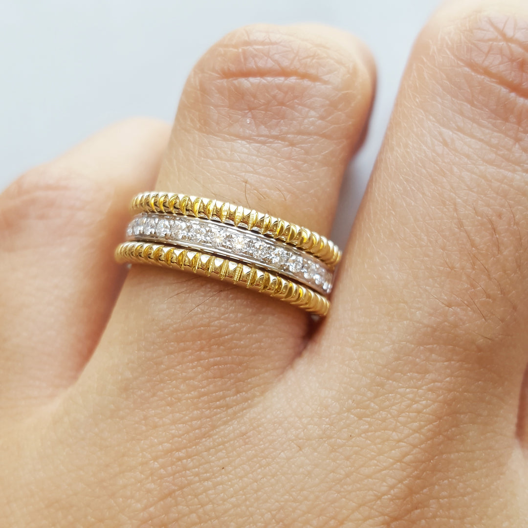 14K Layered Look Diamond Band