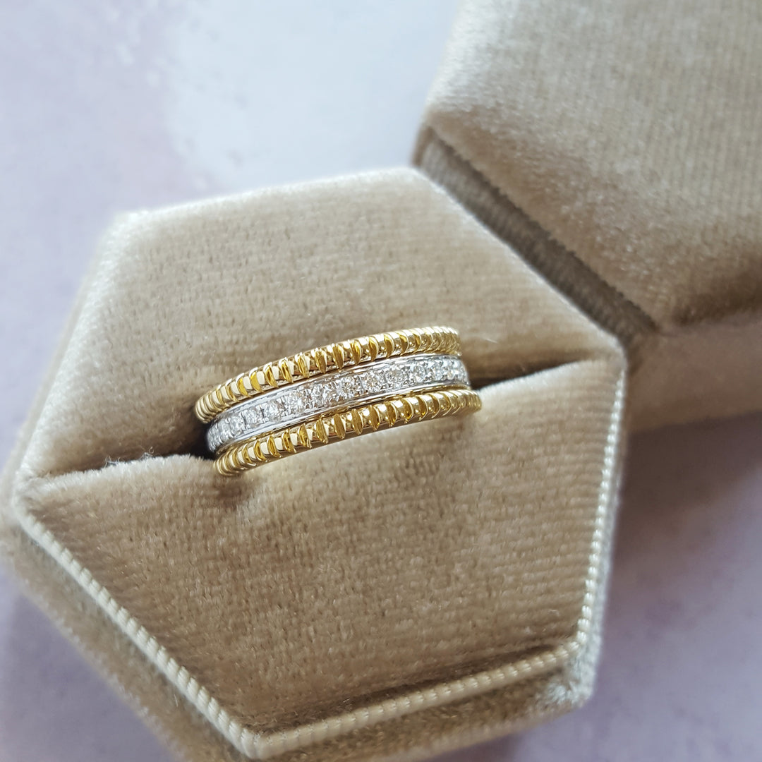 14K Layered Look Diamond Band